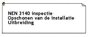 Tekstvak: NEN 3140 inspectie Opschonen van de installatieUitbreiding